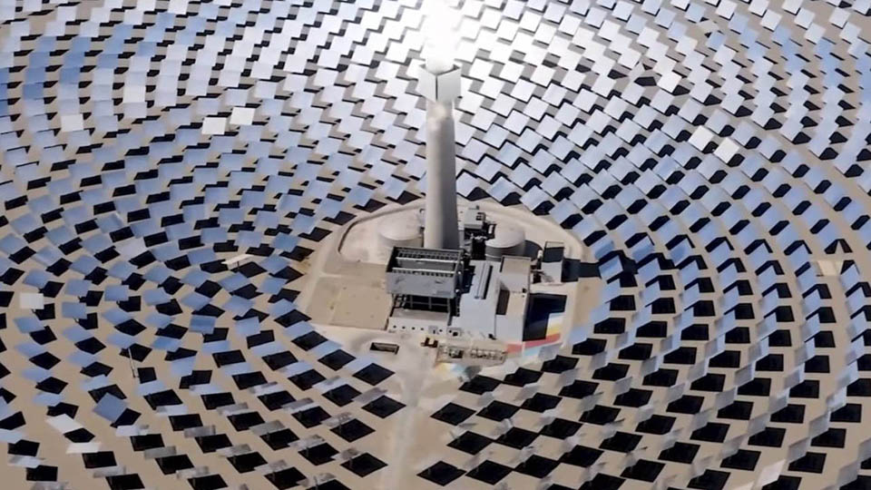 輻射交錯(cuò)式排列布置的定日鏡場布置