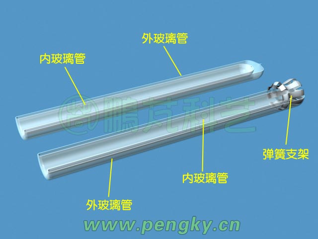 全玻璃真空集熱管剖面圖-2