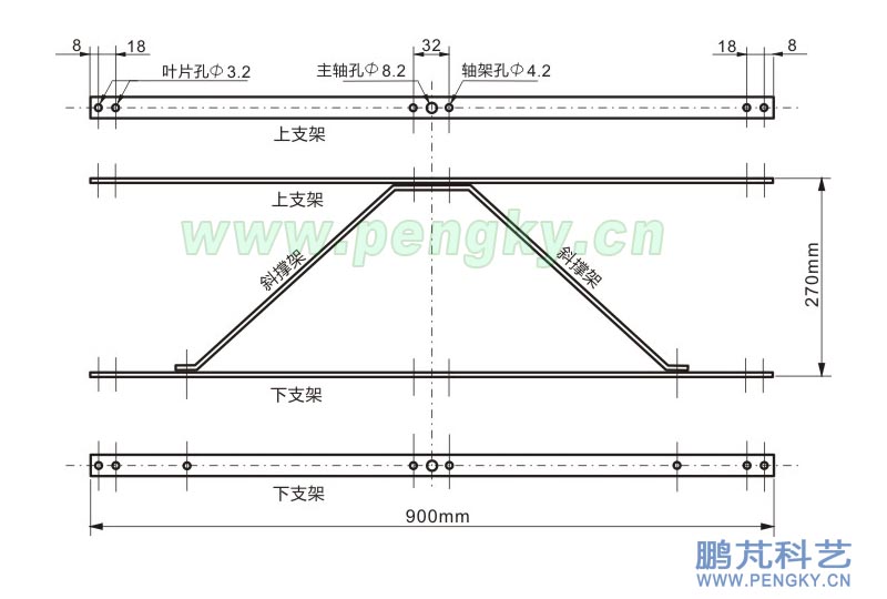 風(fēng)力機(jī)模型制作-風(fēng)輪支架尺寸圖