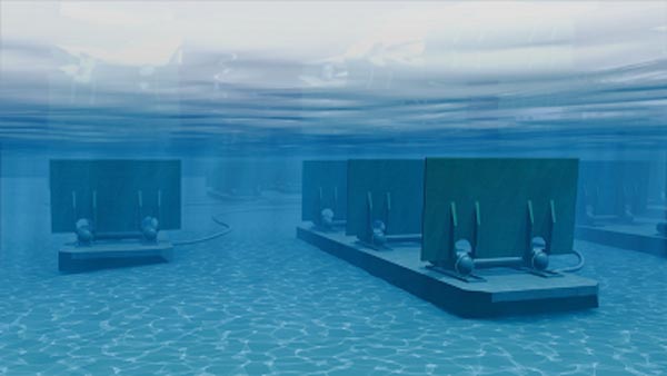 多個浮力擺組成的波浪能發(fā)電廠