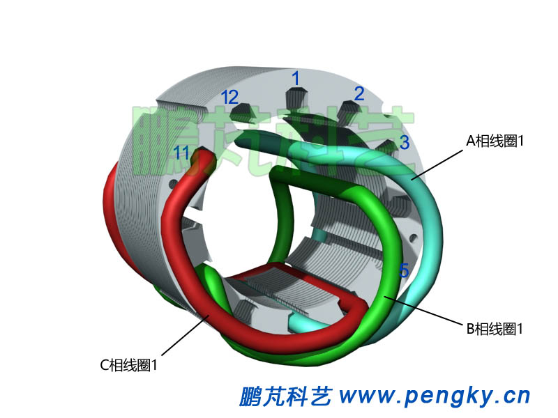 嵌放C相線圈1-發(fā)電機模型