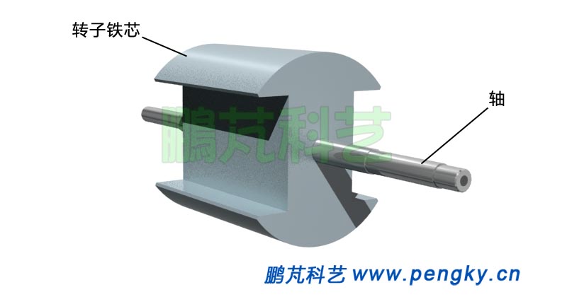 2極轉(zhuǎn)子鐵芯-發(fā)電機模型
