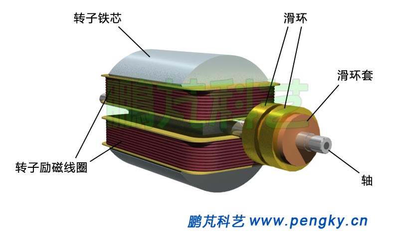 轉(zhuǎn)子鐵芯與勵磁線圈