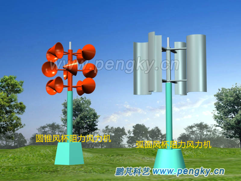圖6--兩種風(fēng)杯式阻力差風(fēng)力機