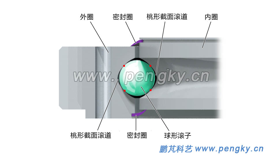 四點(diǎn)接觸球軸承的滾道