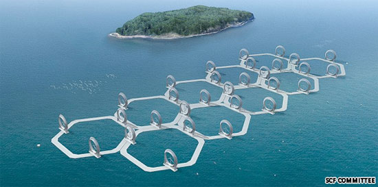 漂浮的擴(kuò)散器水平軸風(fēng)力發(fā)電站