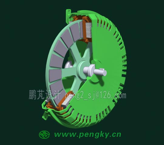 中間轉(zhuǎn)子盤式發(fā)電機(jī)剖面-2