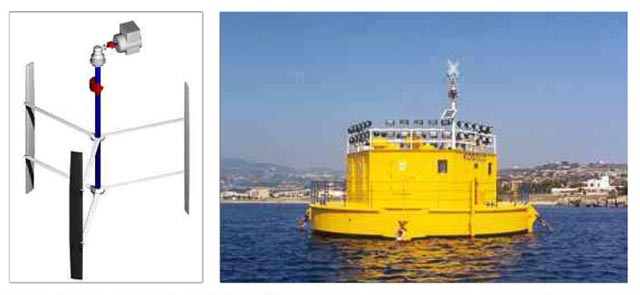 三葉片垂直軸轉(zhuǎn)輪與水面漂浮機(jī)艙