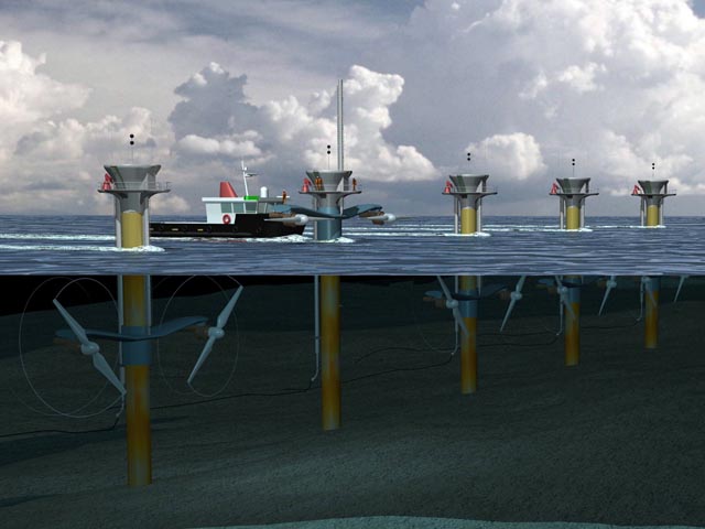 樁柱式安裝的槳葉式潮流發(fā)電機(jī)02