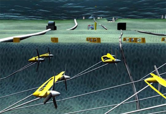 用機(jī)翼使槳葉式海流發(fā)電機(jī)懸浮在海水中02