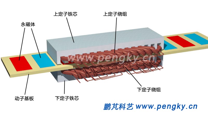 雙邊平板型直線同步電動機的結(jié)構(gòu)