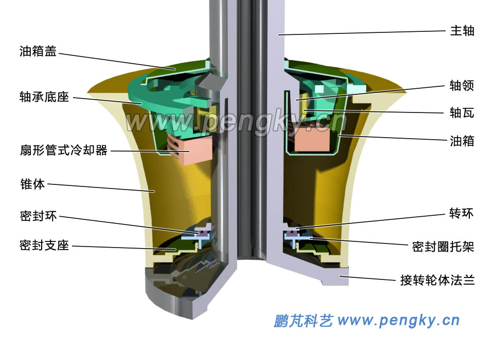 導流錐中的導軸承與軸密封裝置 