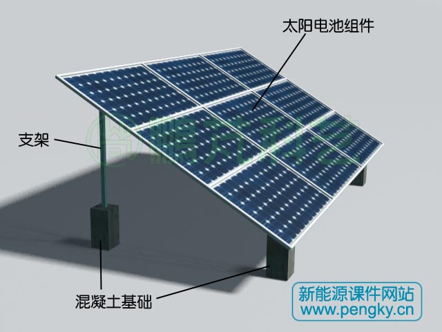 雙排立柱固定安裝太陽電池組件