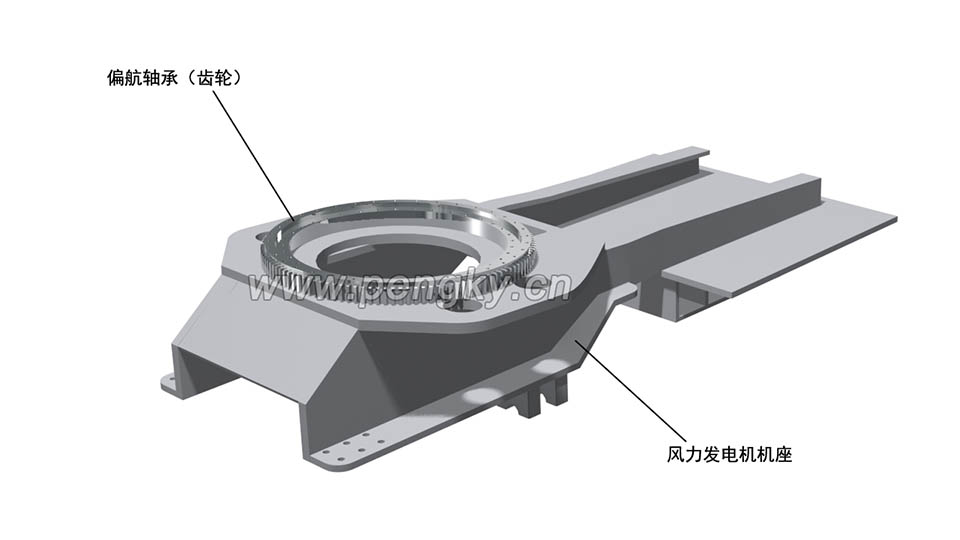 安裝好偏航軸承的風(fēng)力發(fā)電機(jī)底座