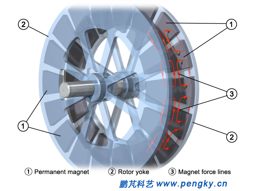 Magnetic field line of the disk rotor